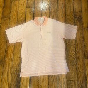 FAIRWAY & GREENE MENS COTTON LIGHT ORANGE AND WHITE POLO SHIRT SIZE XL